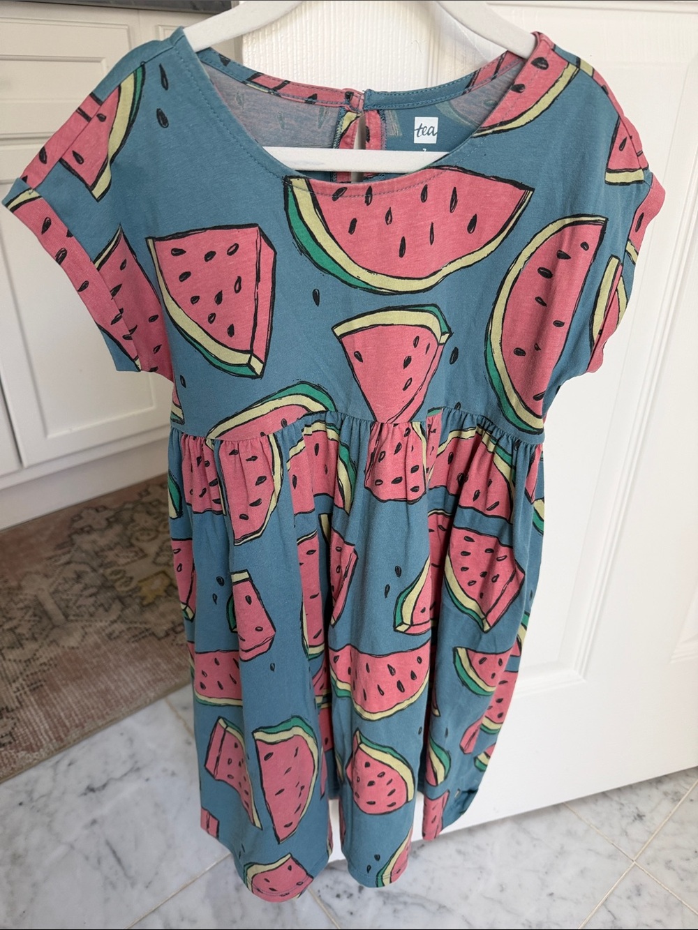 Tea Collection girls’ watermelon printed short sleeve dress